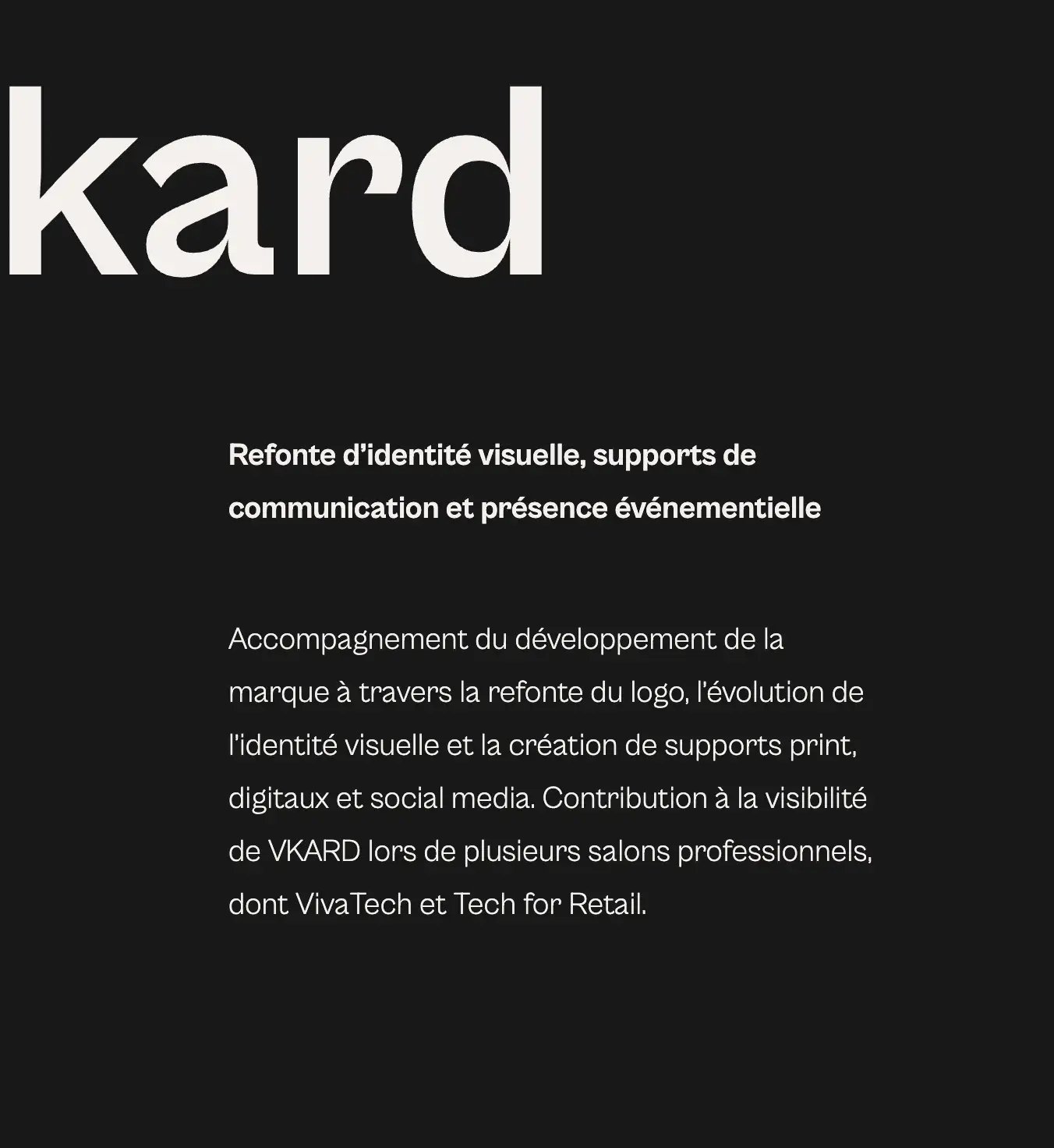 Project page presenting the context and approach behind the Vkard project.